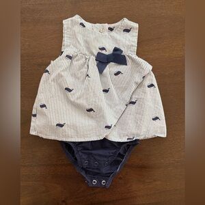 Carter's girls whale striped outfit